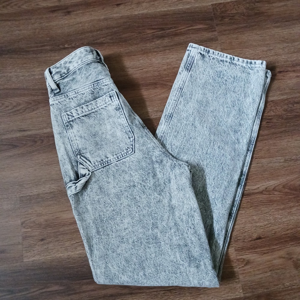 PacSun 90s BF Carpenter Jeans Acid Wash High Waisted Straight Leg 27" x 33"